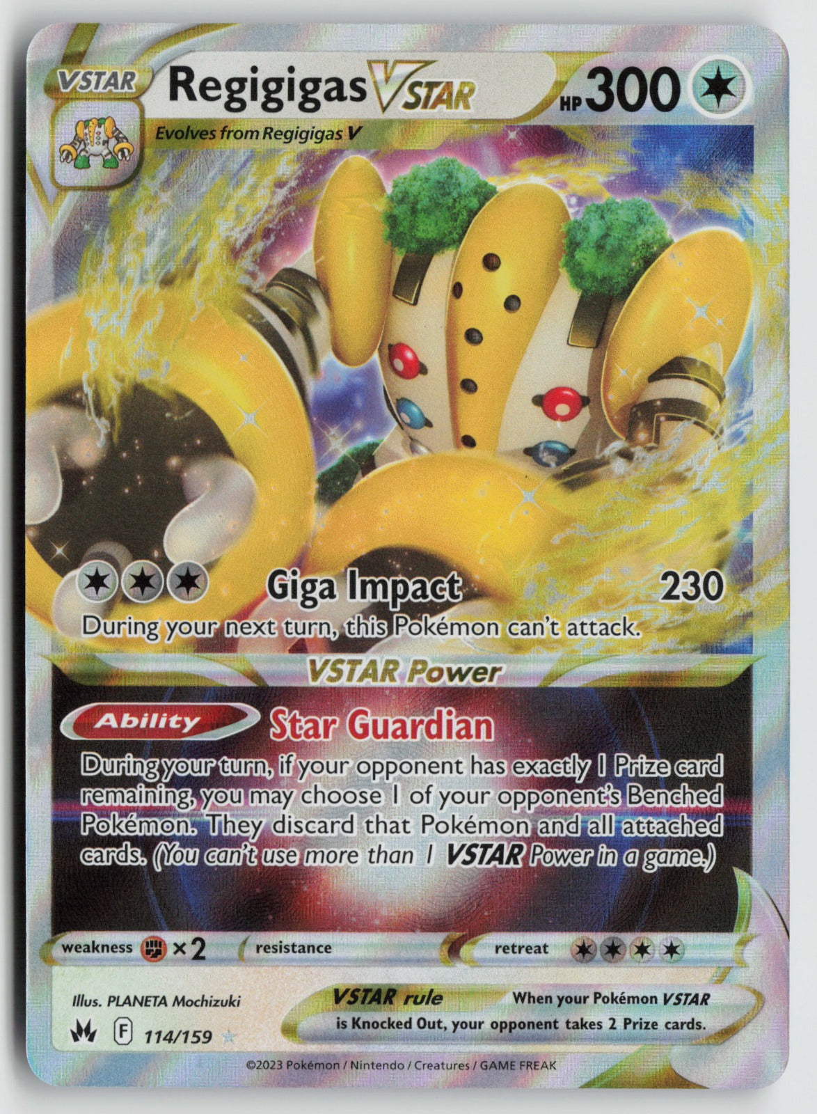 Regigigas VSTAR Ultra Rare Holo CRZ 114/159 NM