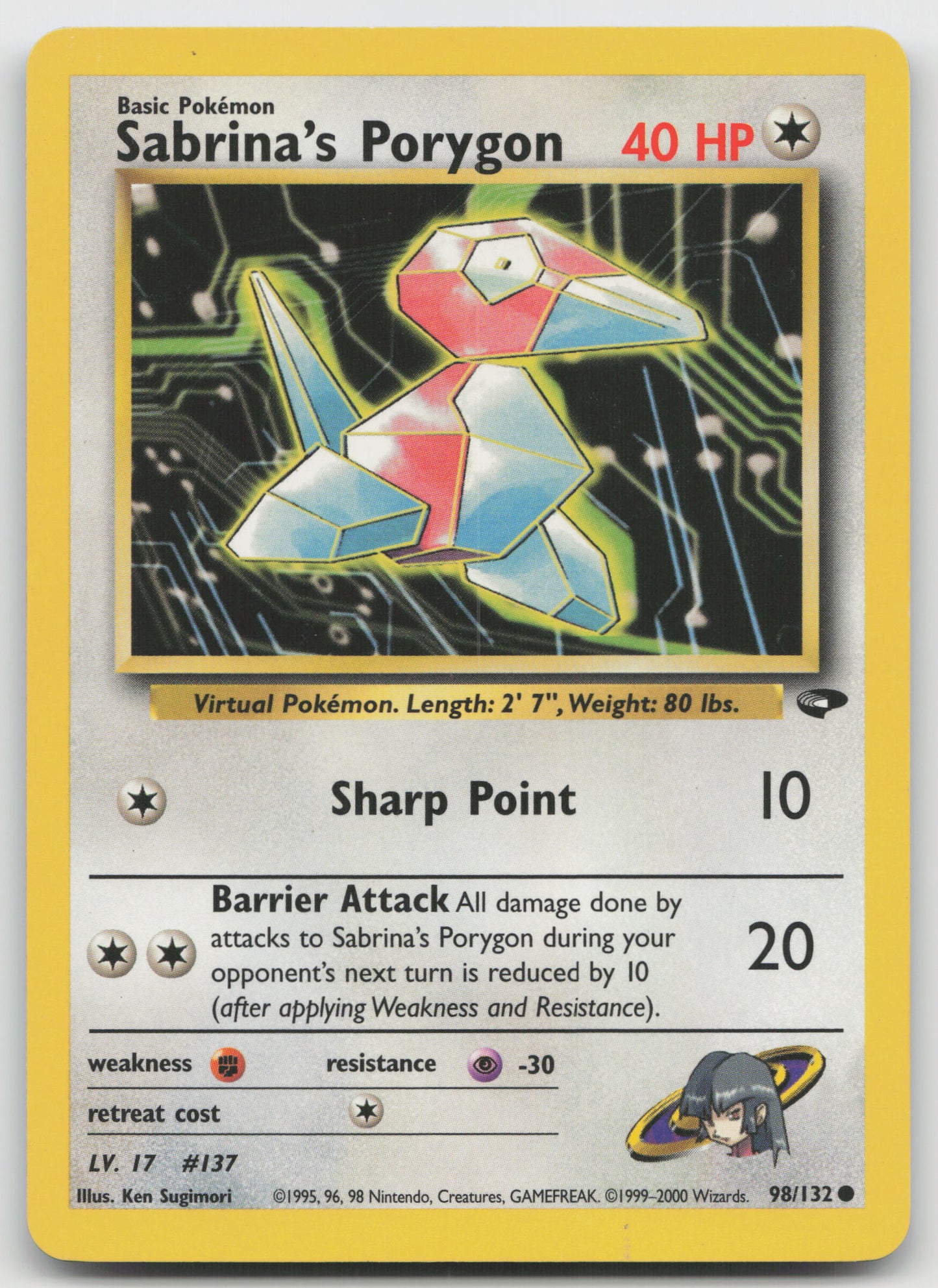Sabrina's Porygon Common Unlimited G2 098/132 LP