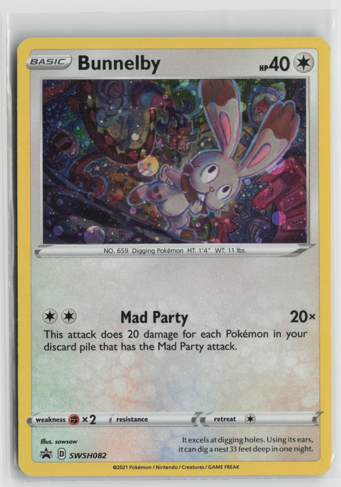 Bunnelby - Promo Holo SWSD SWSH082 NM