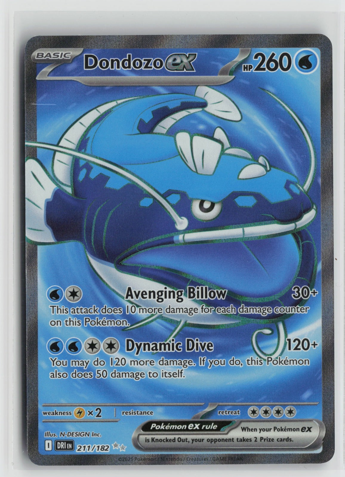 Dondozo ex - Ultra Rare Holo DRI 211/182 NM