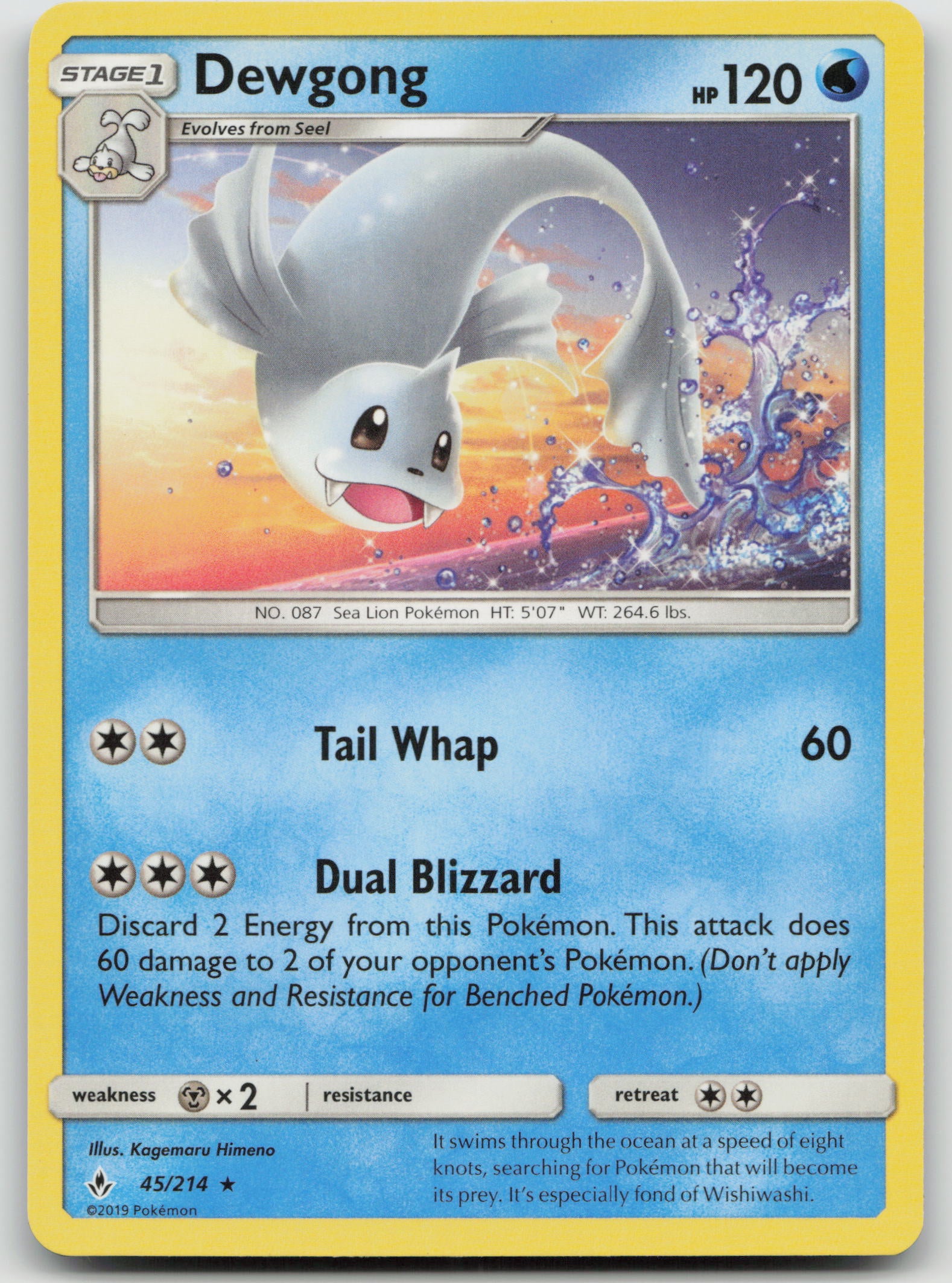 Dewgong Rare Normal SM10 45/214 NM