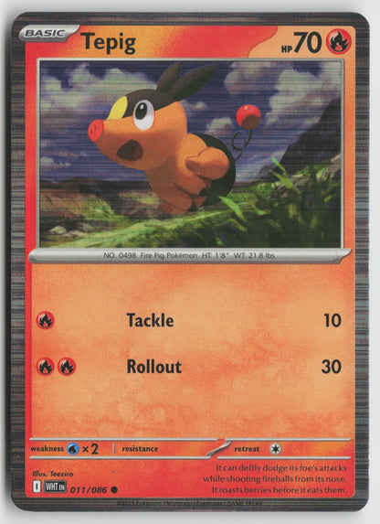 Tepig - (Unova Poster Collection) Common Holo MCAP 011/086 NM