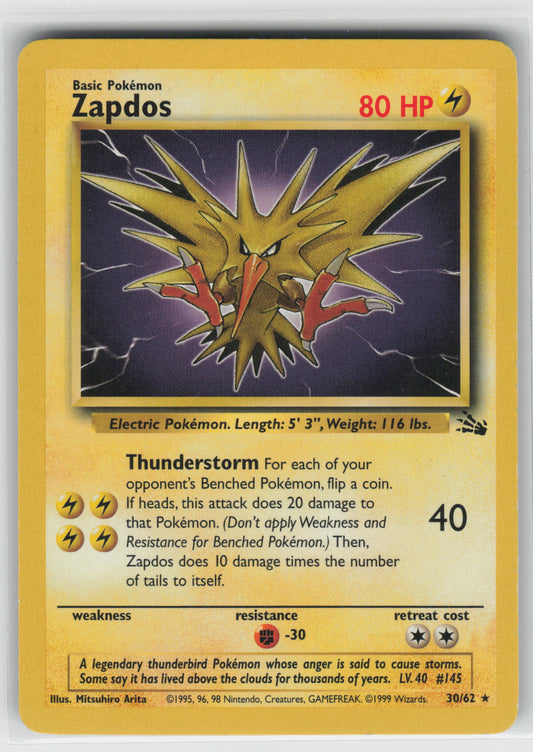 Zapdos (30) Rare Fossil 30/62 LP