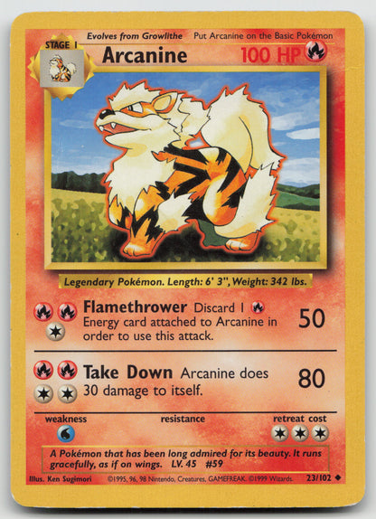 Arcanine Uncommon Normal BS 023/102 DMG