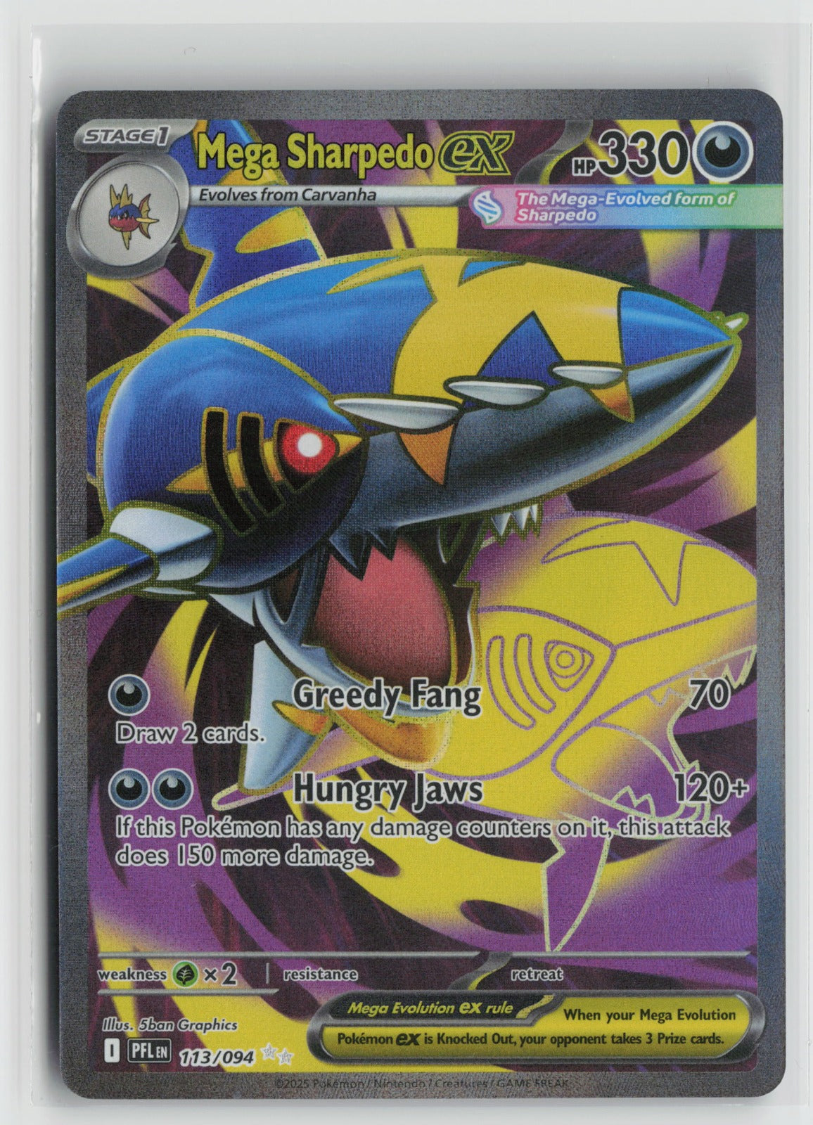 Mega Sharpedo ex Ultra Rare Holo PFL 113/094 NM