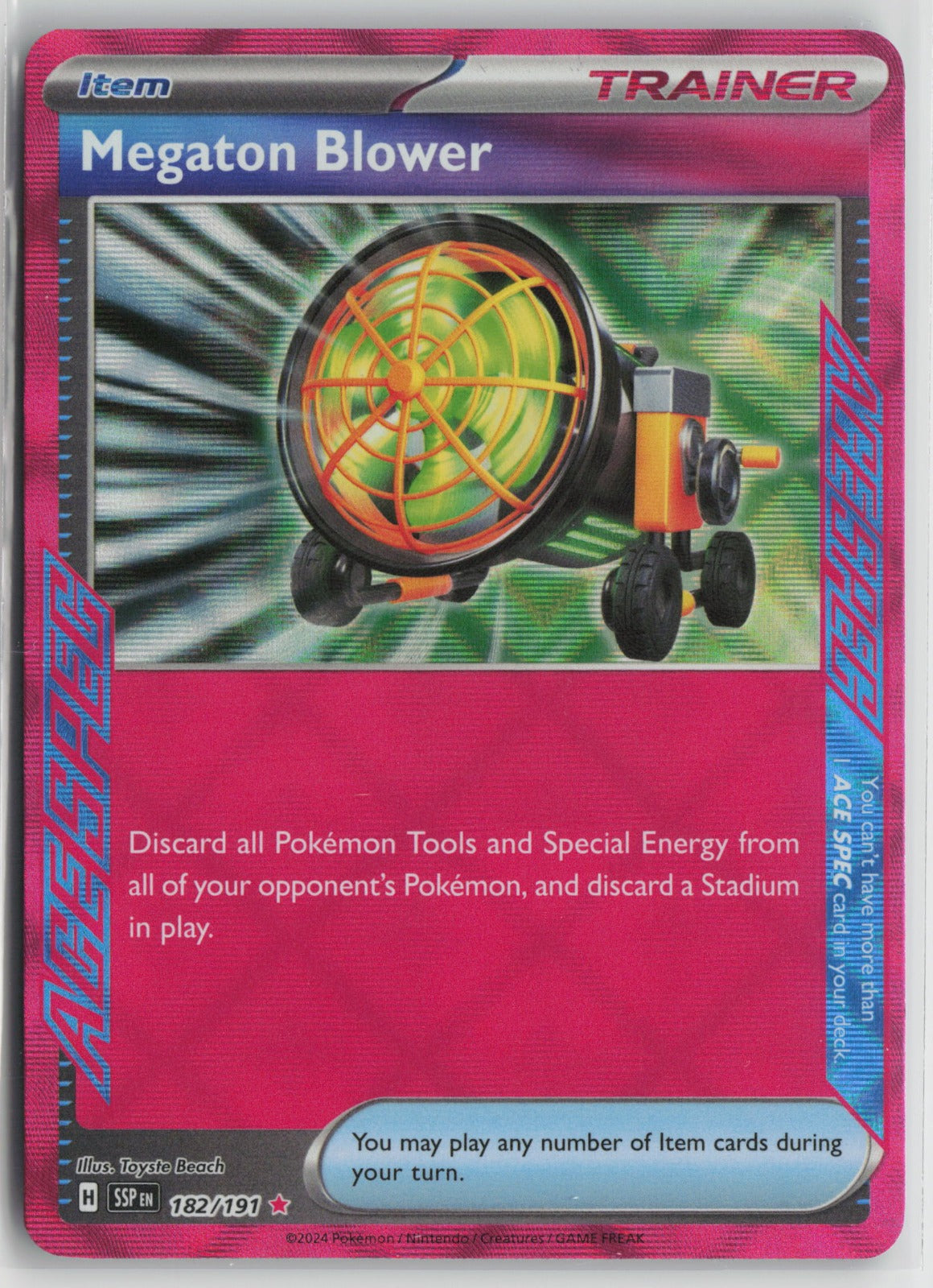 Megaton Blower ACE SPEC Rare Holo SSP 182/191 NM