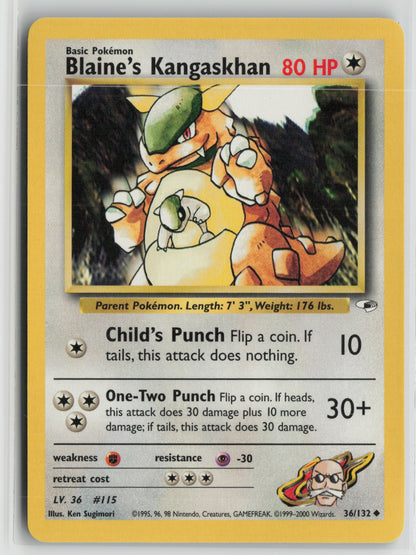 Blaine's Kangaskhan Uncommon Unlimited G1 036/132 NM