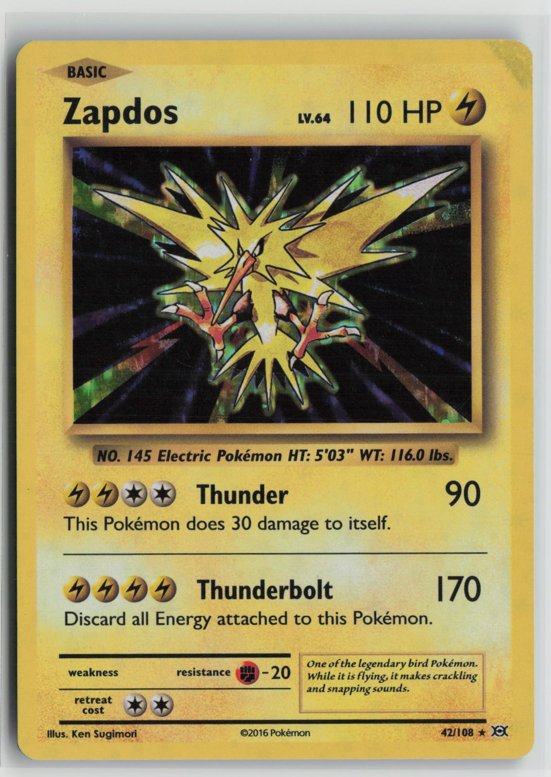 Zapdos Holo Rare EVO 42/108 NM