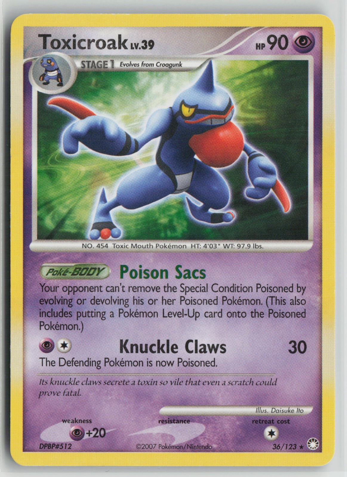 Toxicroak Rare MT 36/123 LP