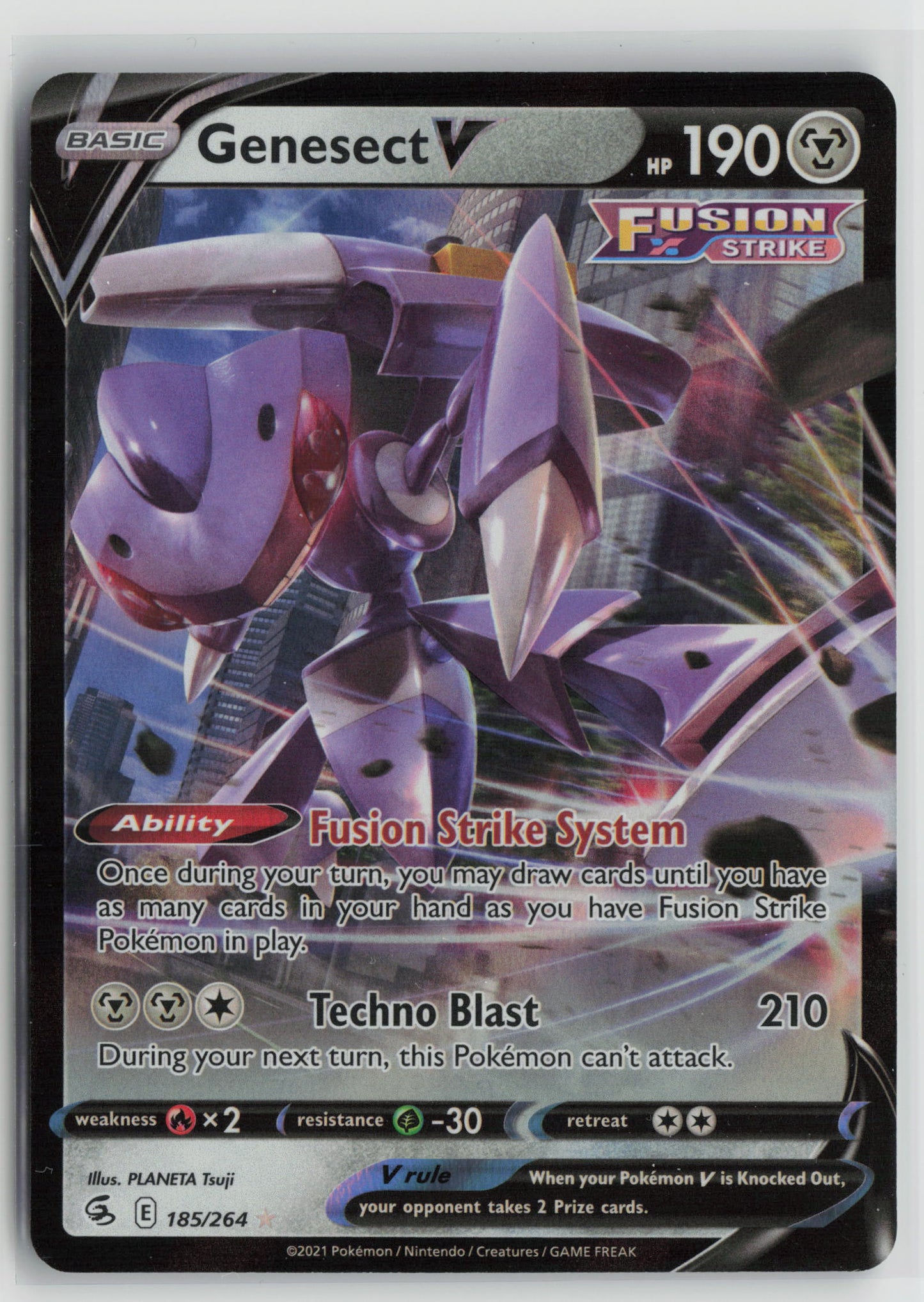 Genesect V Ultra Rare SWSH08: Fusion Strike 185/264 NM