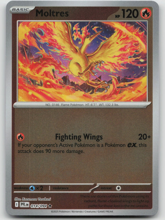Moltres Rare Reverse Holo PFL 014/094 NM