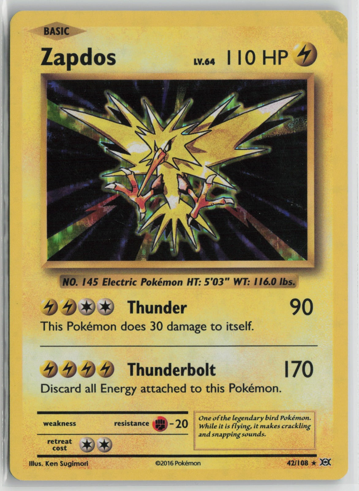 Zapdos Holo Rare Holo EVO 42/108 NM