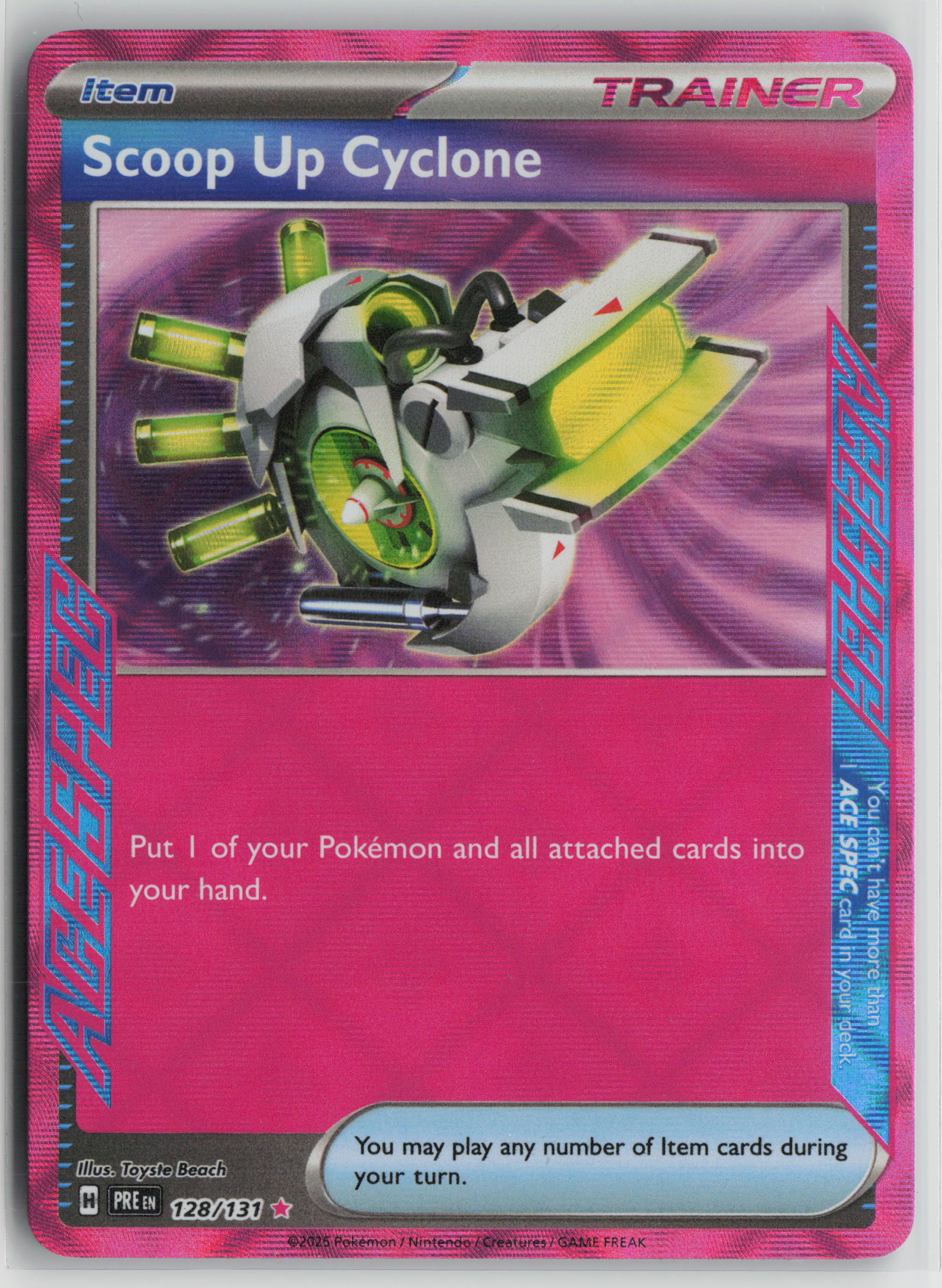 Scoop Up Cyclone ACE SPEC Rare SV: Prismatic Evolutions 128/131 NM