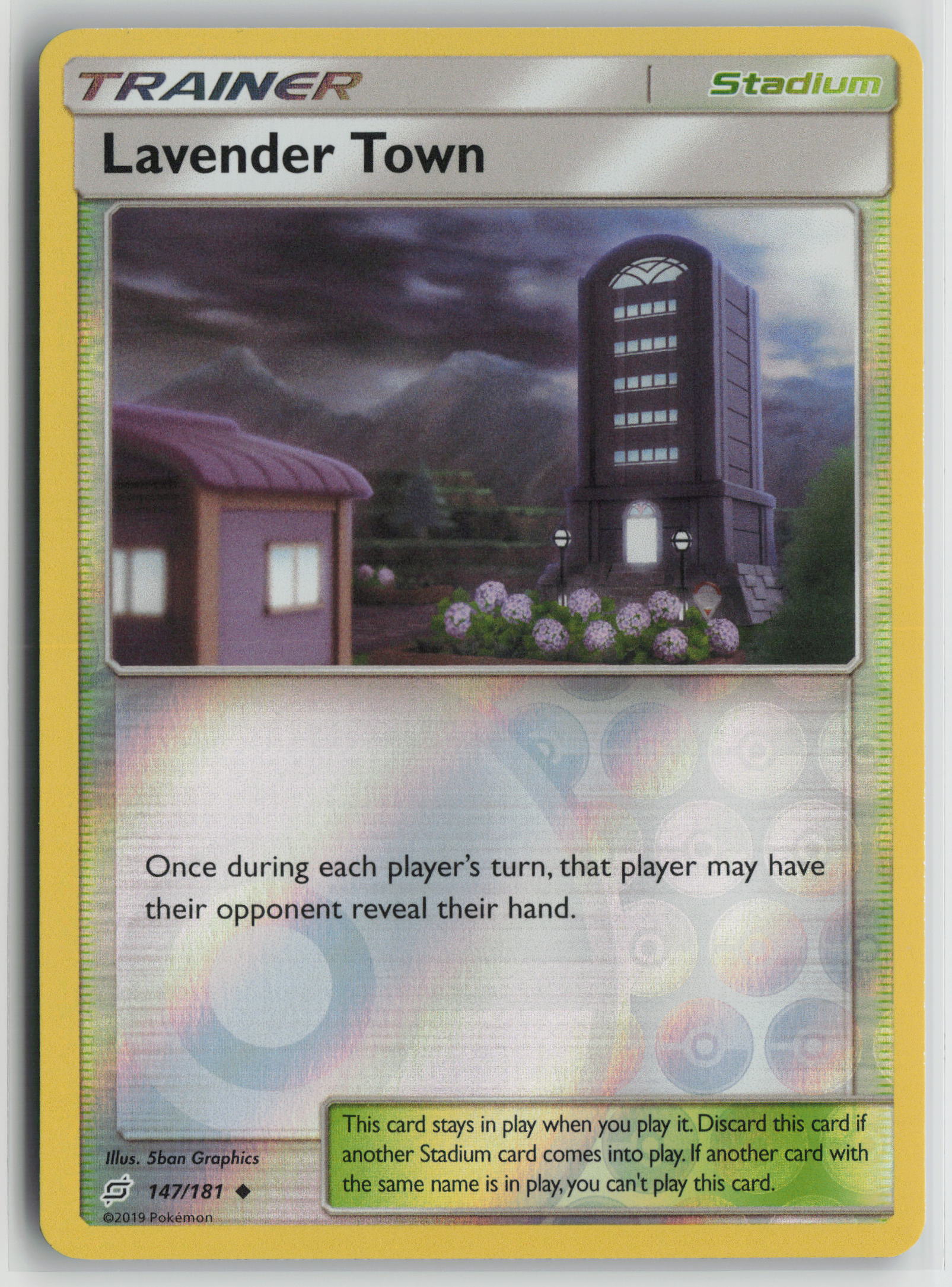 Lavender Town Uncommon Reverse SM - Team Up 147/181 NM