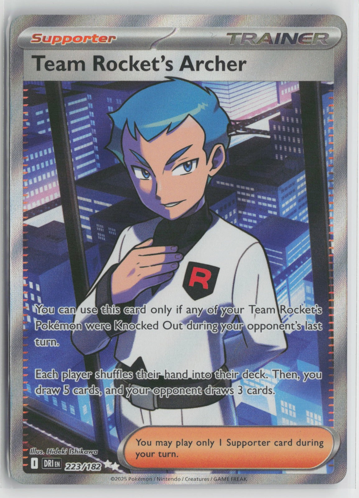 Team Rocket's Archer Ultra Rare Holo DRI 223/182 NM