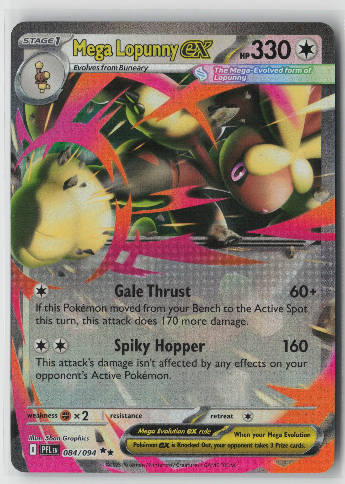 Mega Lopunny ex - Double Rare ME02: Phantasmal Flames 084/094 NM-2