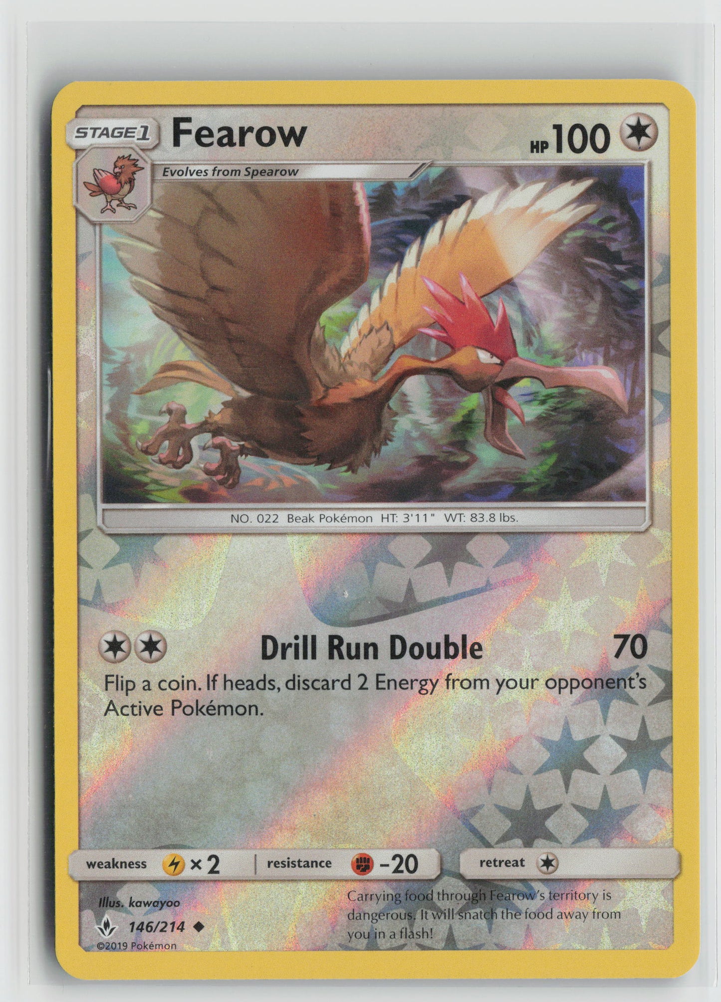 Fearow Uncommon Reverse Holo SM10 146/214 NM