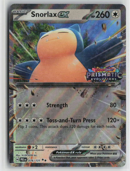 Snorlax ex (Prismatic Evolution Stamped) Double Rare Holo MCAP 076/131 NM