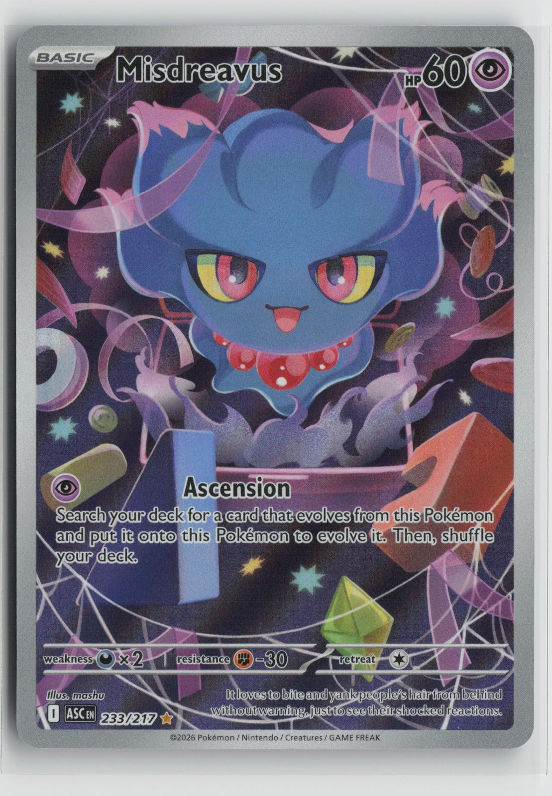 Misdreavus - Illustration Rare Holo ASC 233/217 NM