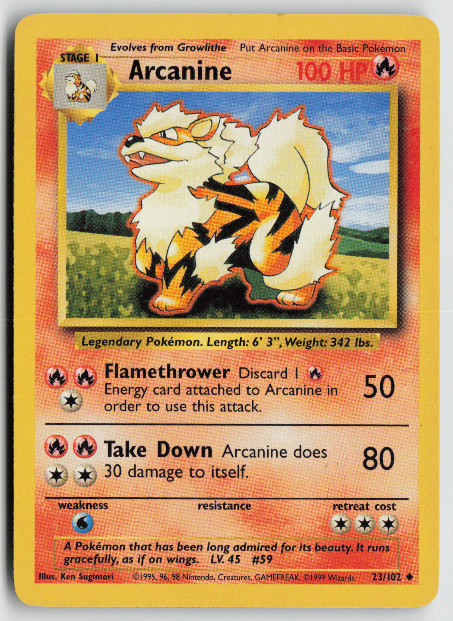 Arcanine Uncommon Base Set 023/102 DMG