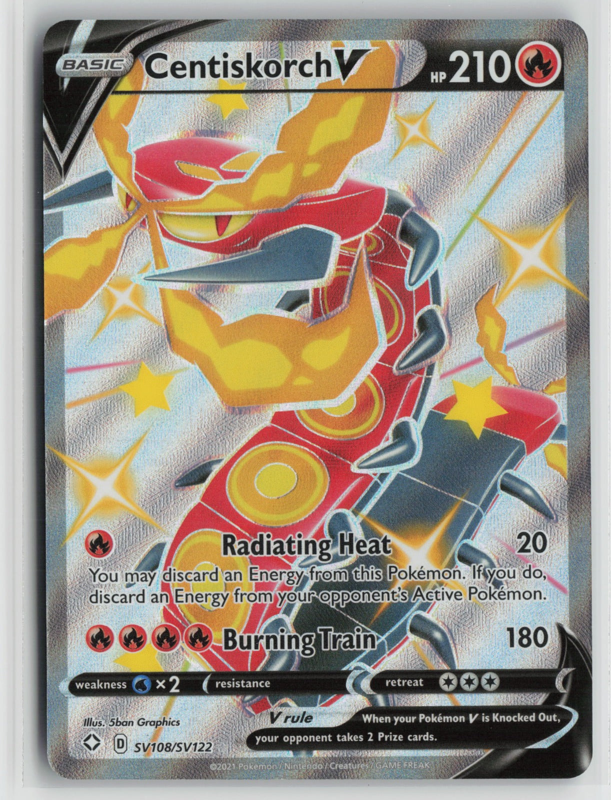 Centiskorch V Shiny Holo Rare SHFSV SV108/SV122 NM