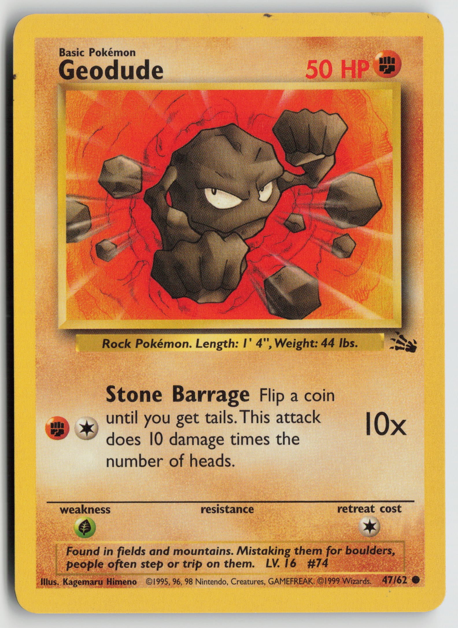 Geodude Common Fossil 47/62 MP