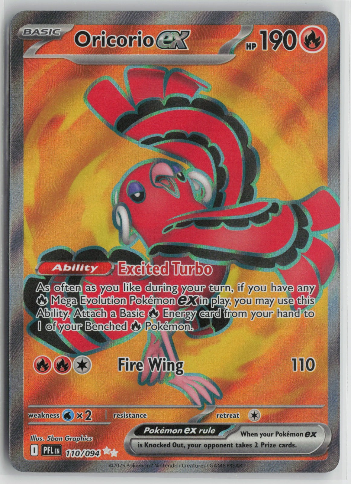 Oricorio ex Ultra Rare Holo PFL 110/094 NM
