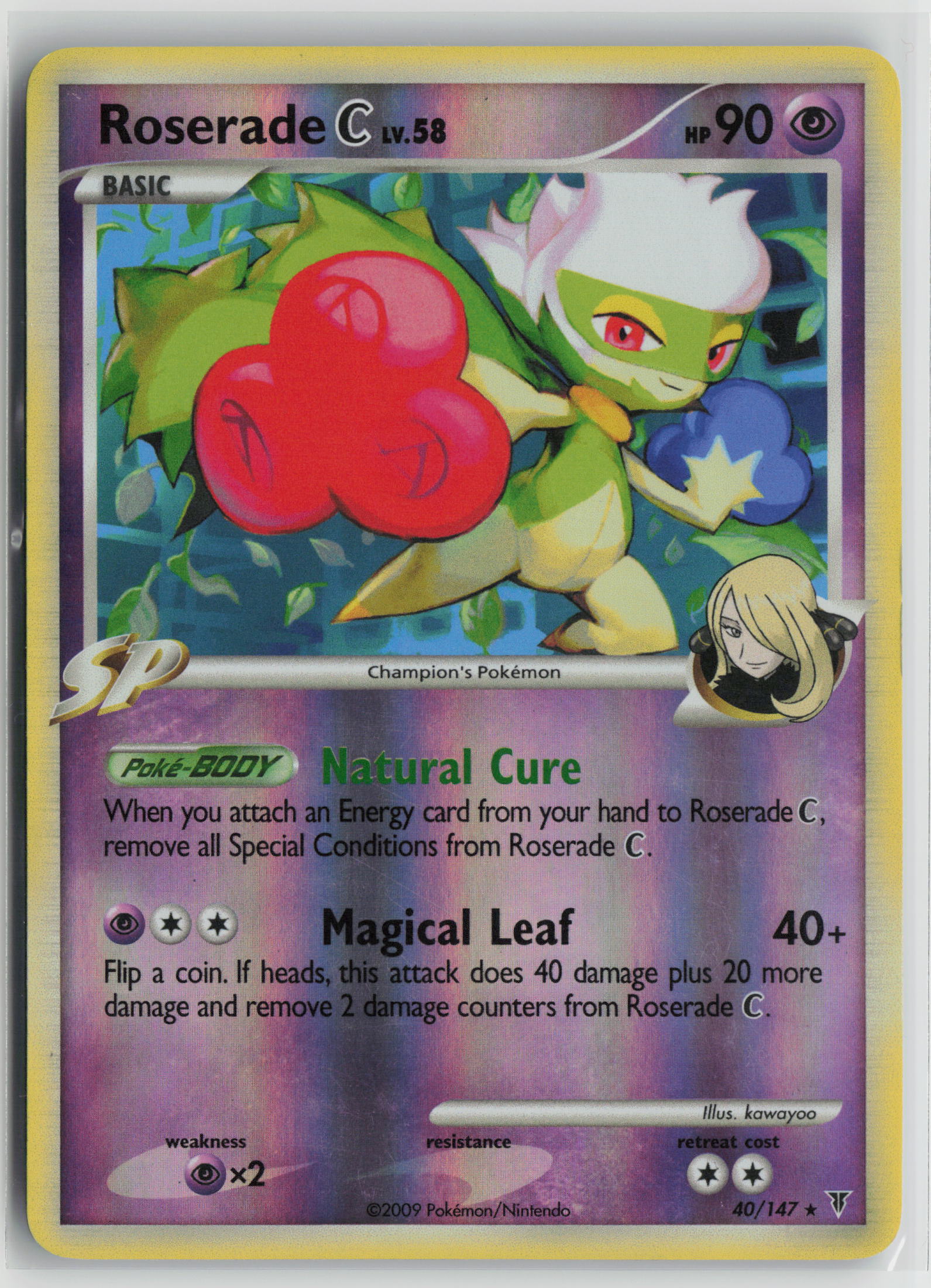 Roserade C Rare Reverse Holo SV 40 MP