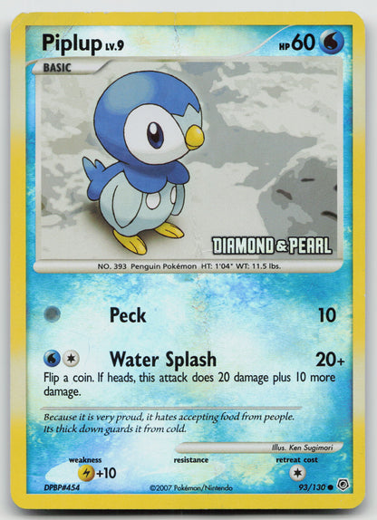 Piplup - 93/130 [Diamond and Pearl] Promo Reverse Holo BKP 093/100 HP