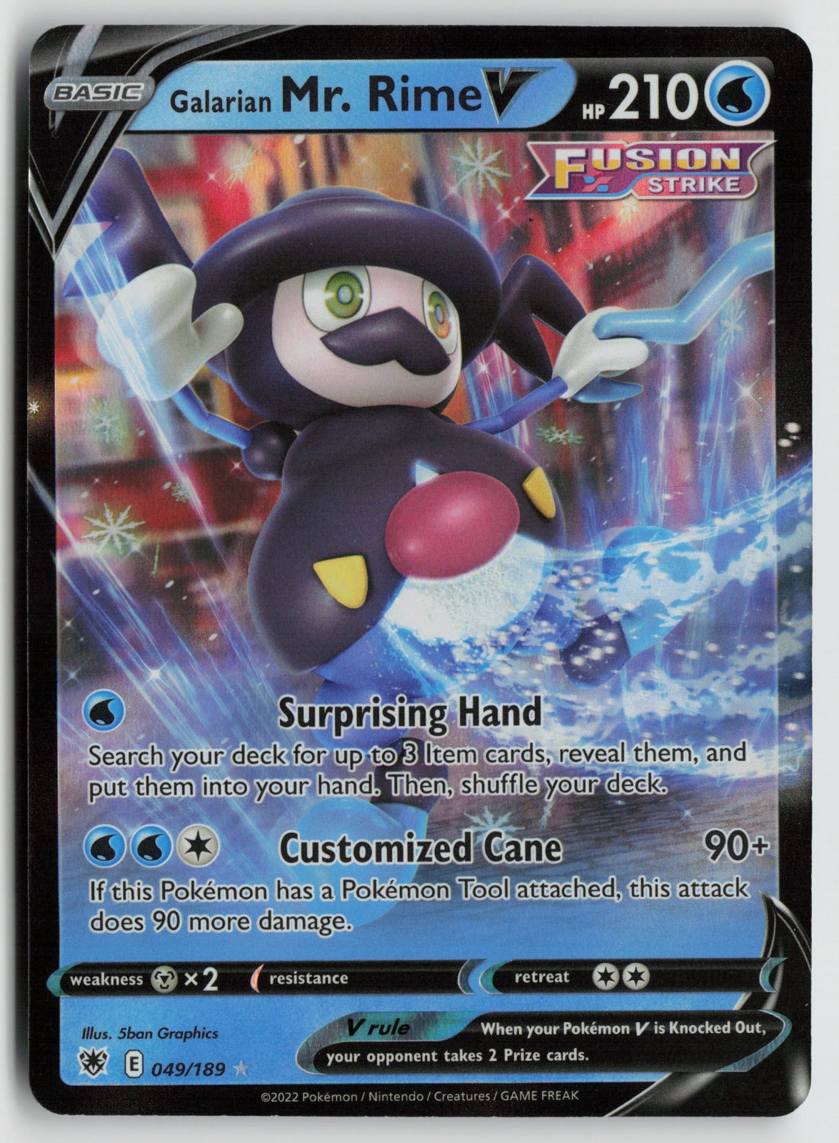 Galarian Mr. Rime V Ultra Rare Holo SWSH10 049/189 NM