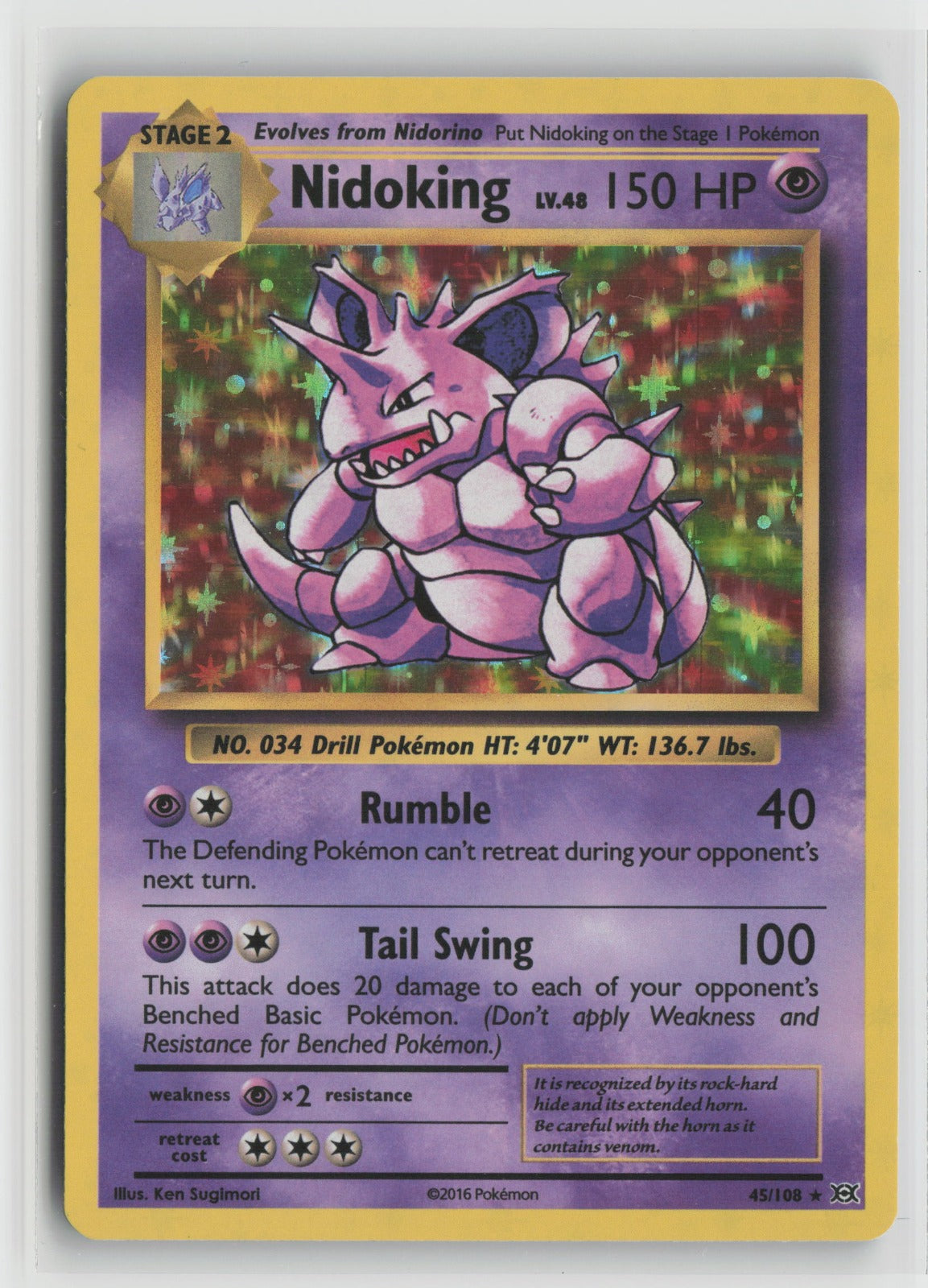 Nidoking Holo Rare Holo EVO 45/108 NM