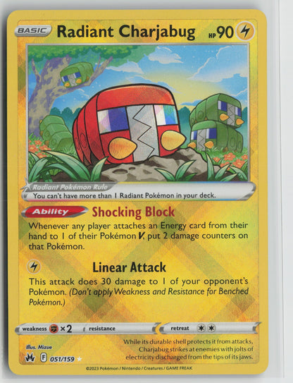 Radiant Charjabug Radiant Rare Holo CRZ 051/159 NM