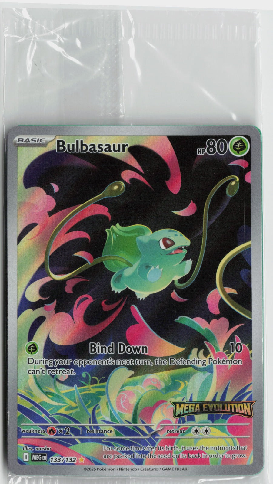 Bulbasaur - (Mega Evolution Stamped) Illustration Rare Holo MCAP 133/132 NM - SEALED