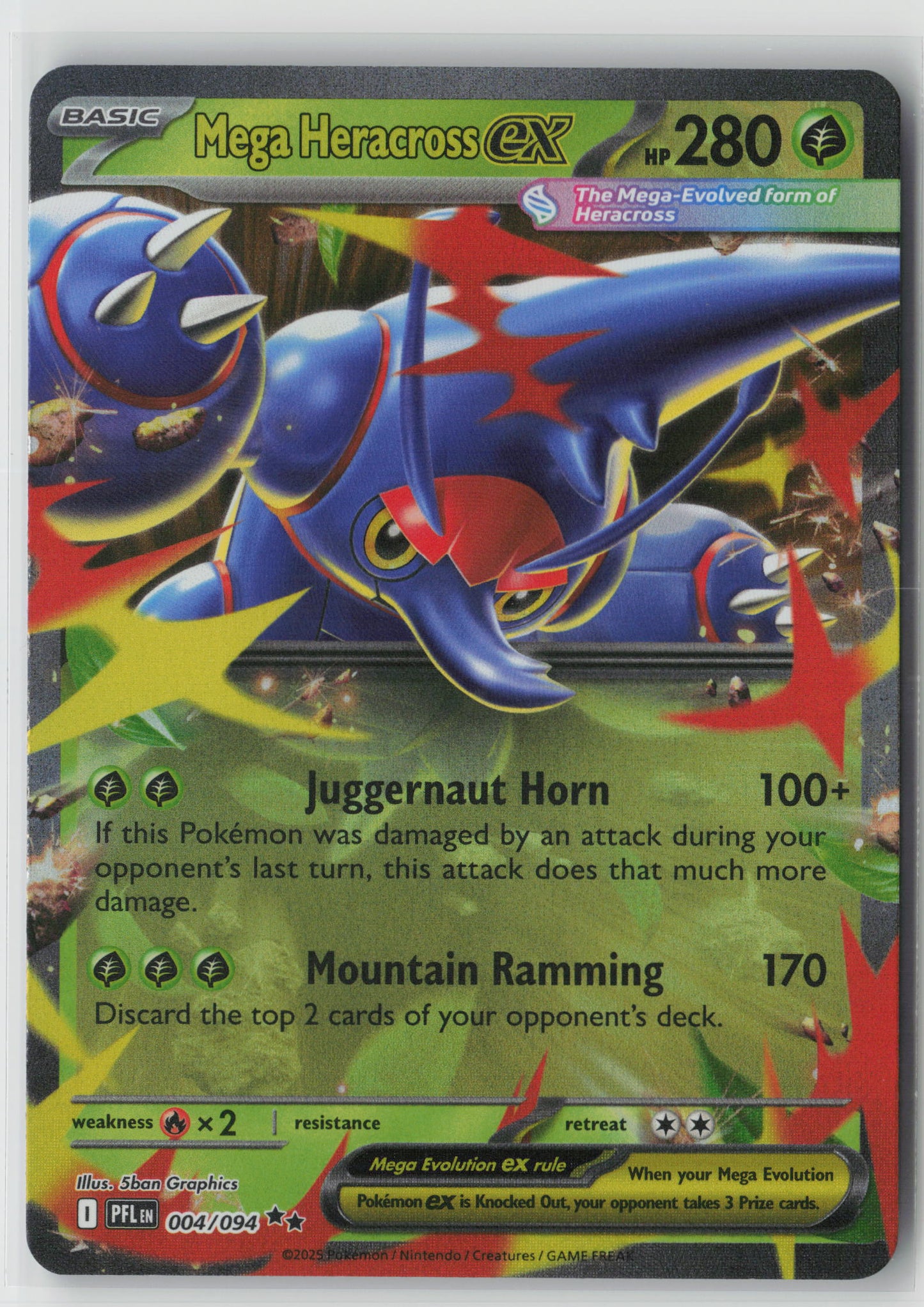 Mega Heracross ex - Double Rare ME02: Phantasmal Flames 004/094 NM