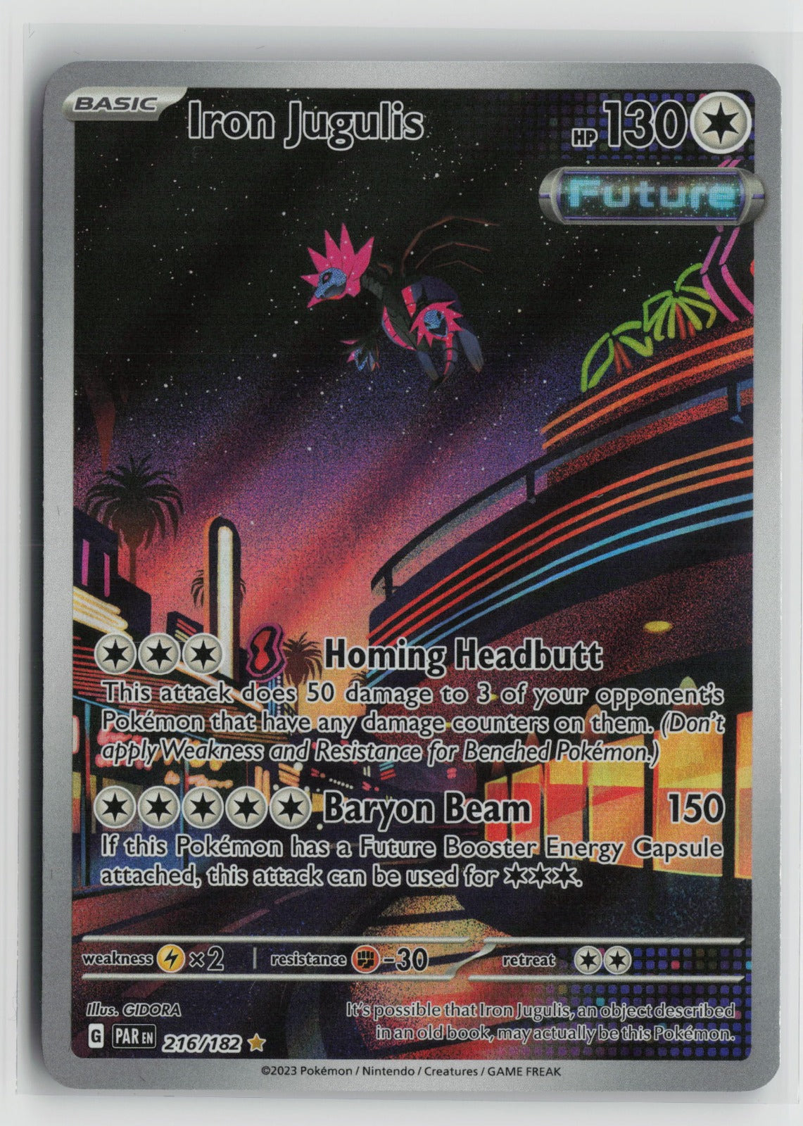 Iron Jugulis - Illustration Rare Holo PAR 216/182 NM