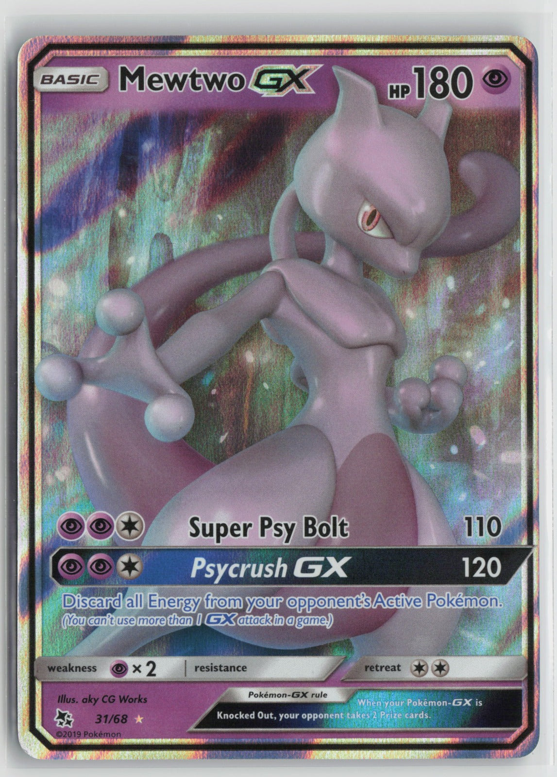 Mewtwo GX Ultra Rare Holo HIF 31/68 NM
