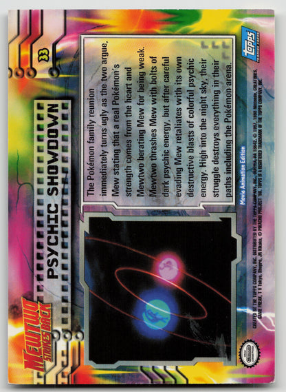 Psychic Showdown #33 Mewtwo Strikes Back Topps Movie Animation Edition Non-Holo LP (Back)