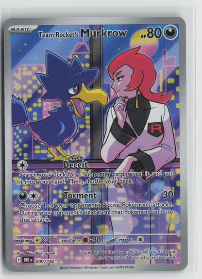 Team Rocket's Murkrow Illustration Rare Holo DRI 200/182 NM
