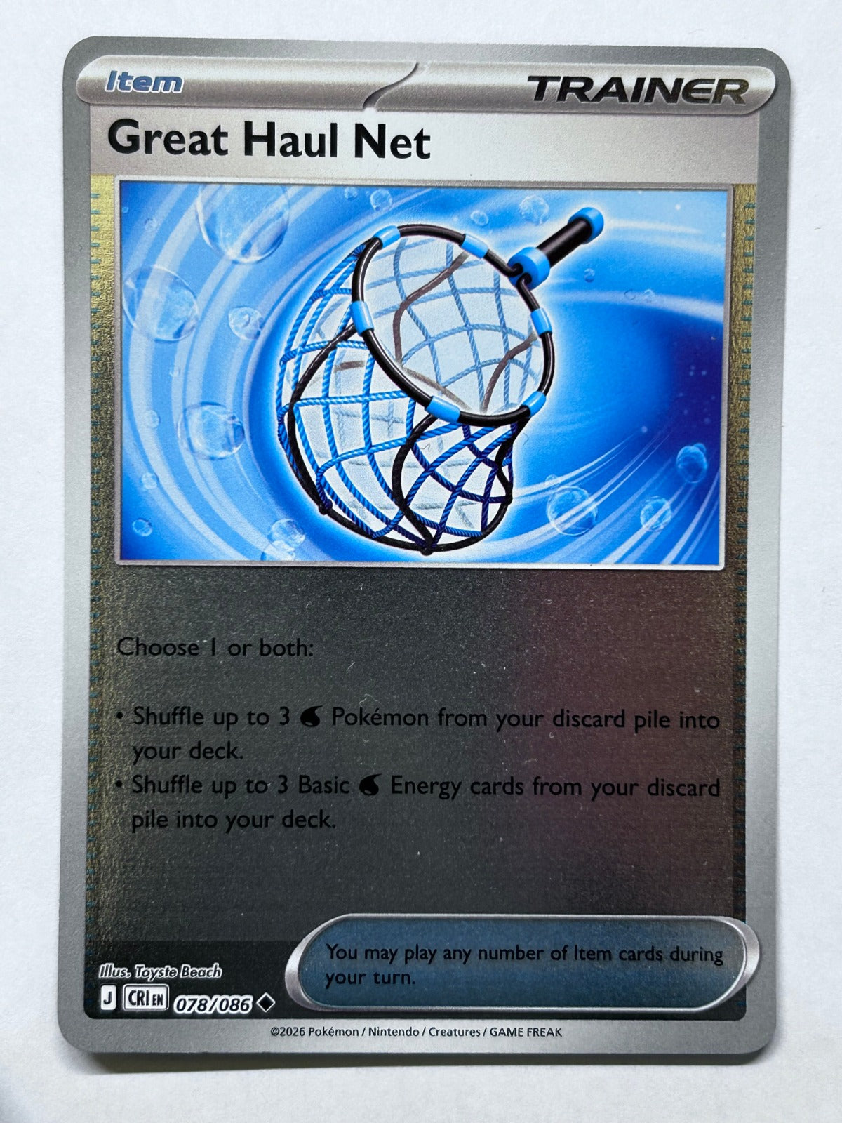 Great Haul Net Uncommon Reverse Holo CRI 078/086 NM