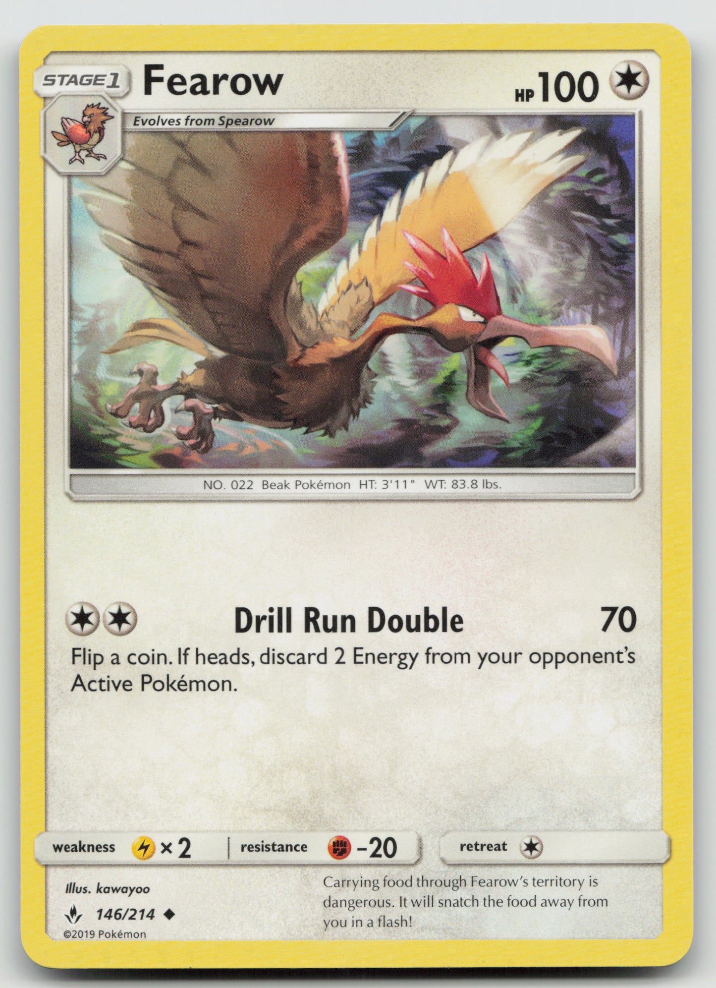 Fearow Uncommon Normal SM10 146/214 NM