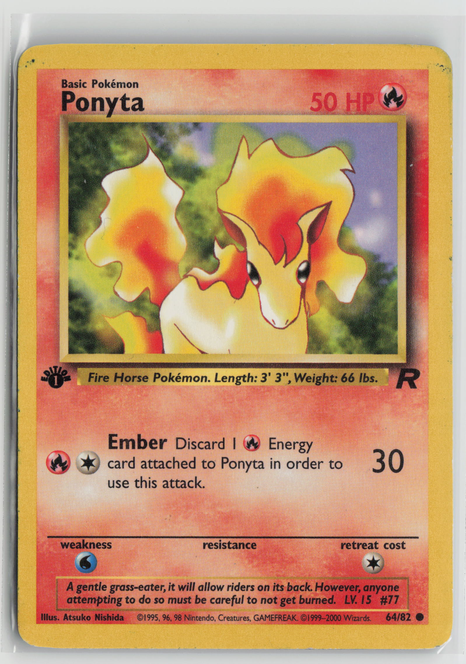 Ponyta Common 1st Edition TR 64/82 MP