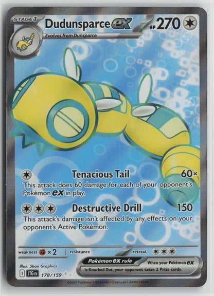 Dudunsparce ex - Ultra Rare Holo JTG 178/159 NM
