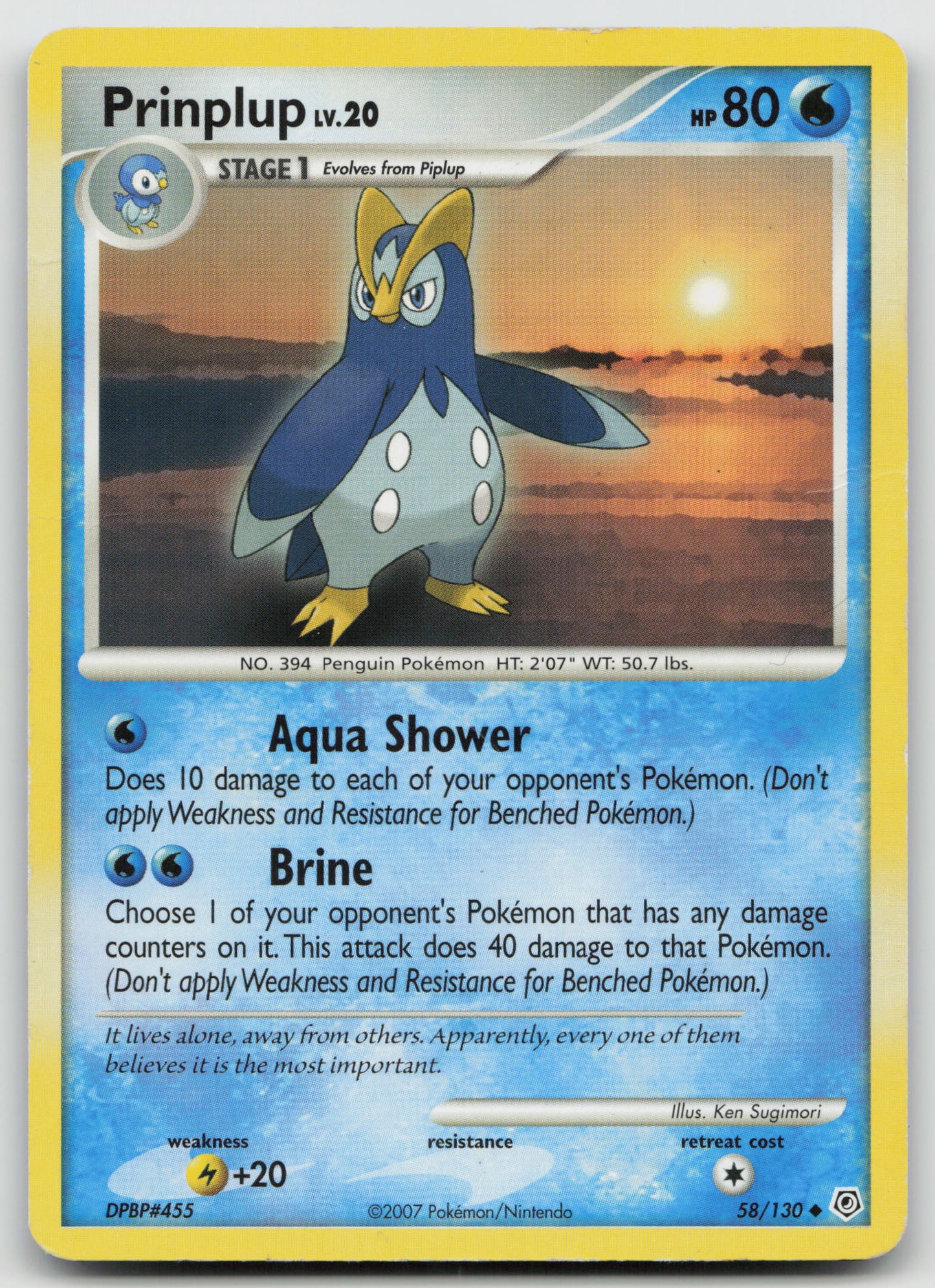 Prinplup Uncommon Normal DP 58/130 HP