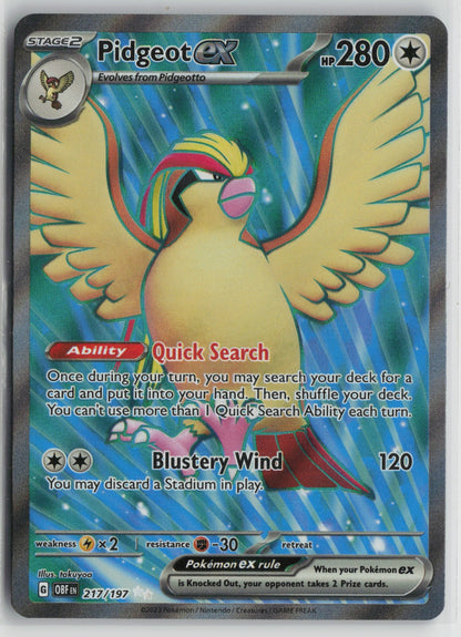 Pidgeot ex Ultra Rare Holo OBF 217/197 NM