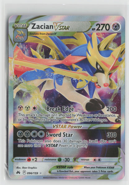 Zacian VSTAR Ultra Rare Holo CRZ 096/159 NM