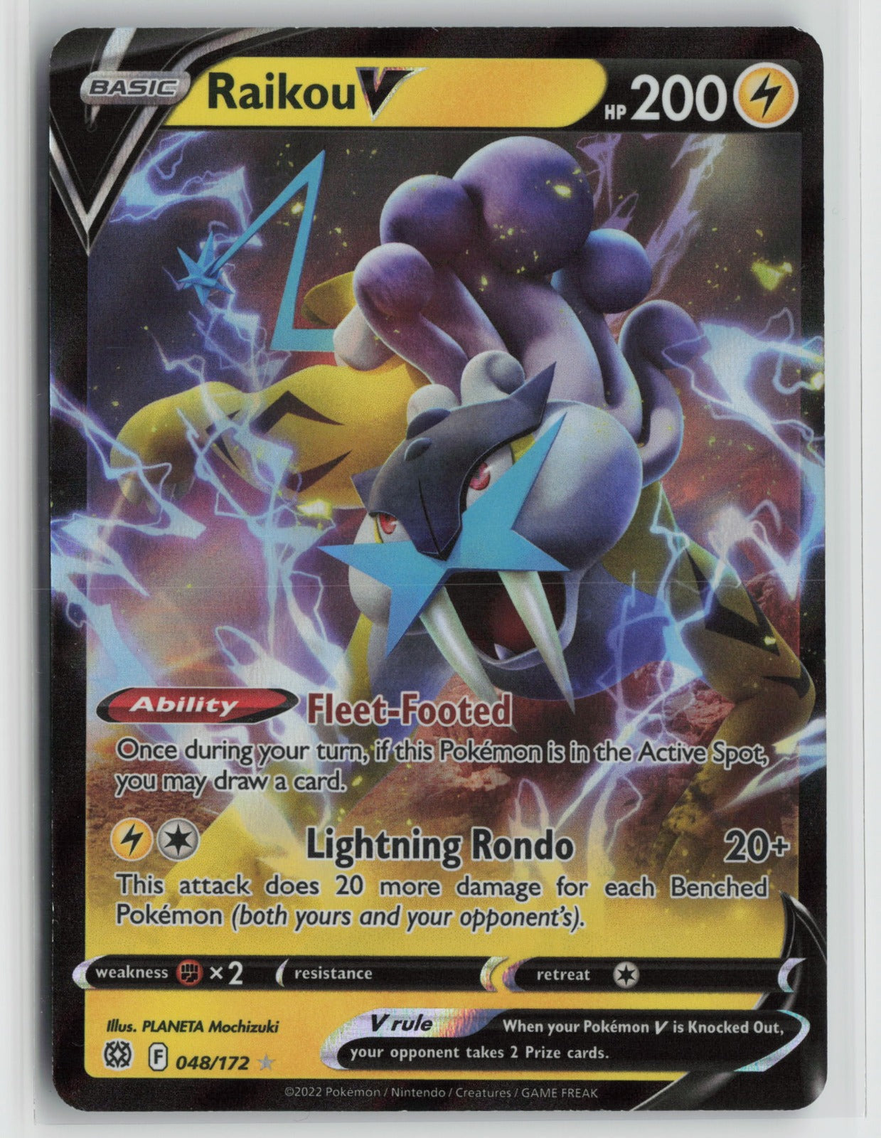 Raikou V Ultra Rare Holo SWSH09 048/172 NM