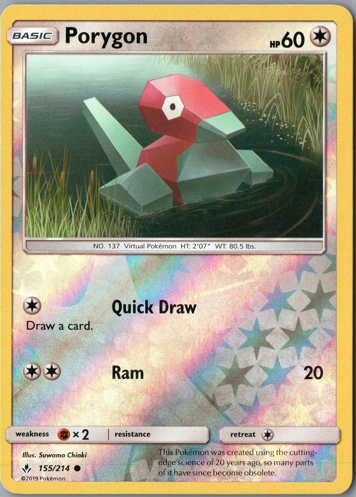 Porygon (155) Common Reverse Holo SM10 155/214 NM