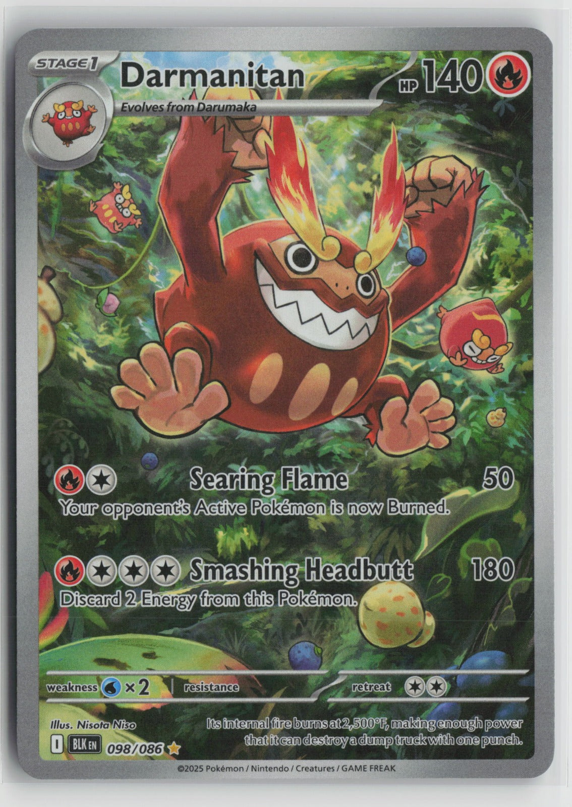 Darmanitan - Illustration Rare Holo BLK 098/086 NM