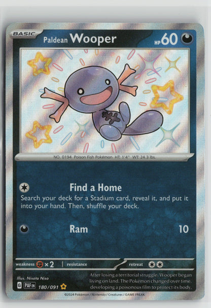 Paldean Wooper - Shiny Rare Holo PAF 180/091 NM