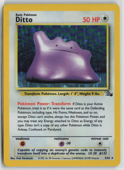 Ditto (3) Holo Rare Unlimited FO 03/62 MP